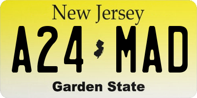 NJ license plate A24MAD
