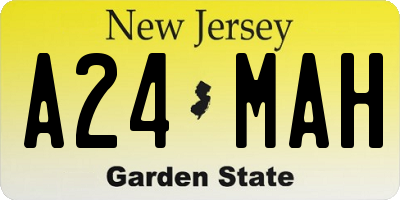NJ license plate A24MAH