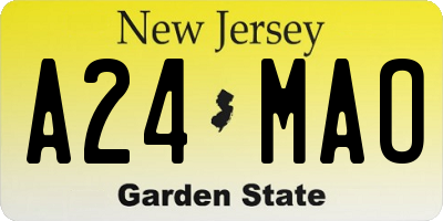 NJ license plate A24MAO