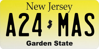 NJ license plate A24MAS