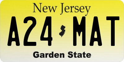 NJ license plate A24MAT