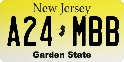 NJ license plate A24MBB