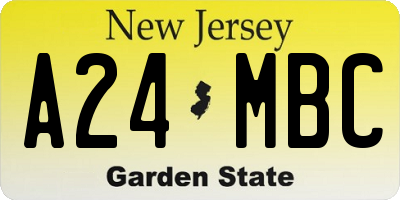 NJ license plate A24MBC