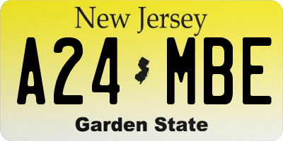 NJ license plate A24MBE