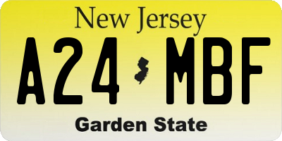 NJ license plate A24MBF