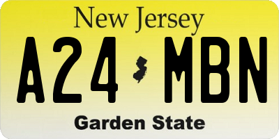 NJ license plate A24MBN