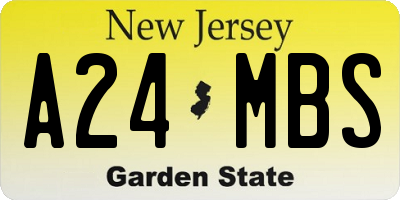 NJ license plate A24MBS
