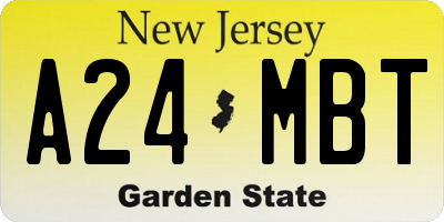NJ license plate A24MBT
