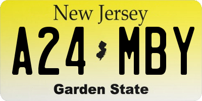NJ license plate A24MBY