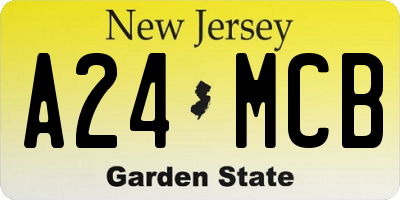 NJ license plate A24MCB