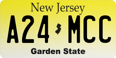 NJ license plate A24MCC