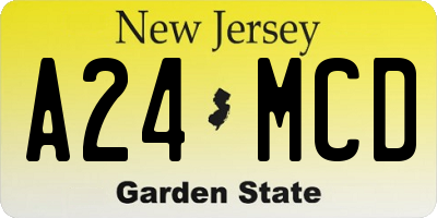NJ license plate A24MCD