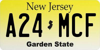 NJ license plate A24MCF