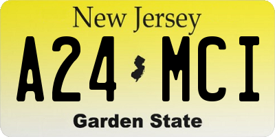 NJ license plate A24MCI