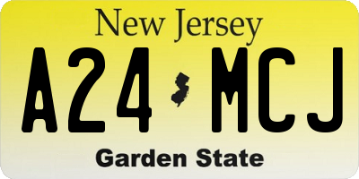 NJ license plate A24MCJ