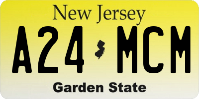 NJ license plate A24MCM