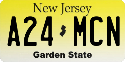 NJ license plate A24MCN