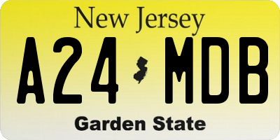 NJ license plate A24MDB