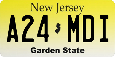 NJ license plate A24MDI