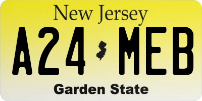 NJ license plate A24MEB