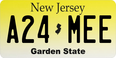 NJ license plate A24MEE