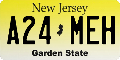 NJ license plate A24MEH