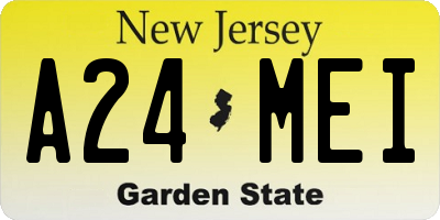 NJ license plate A24MEI