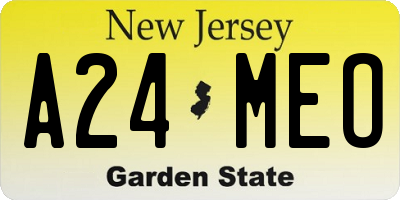 NJ license plate A24MEO