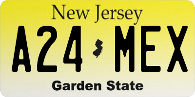 NJ license plate A24MEX