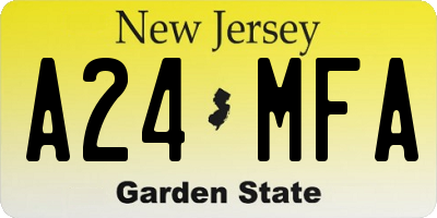 NJ license plate A24MFA