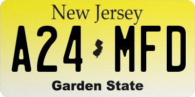 NJ license plate A24MFD