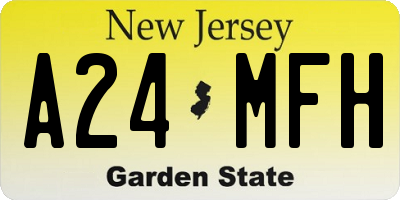 NJ license plate A24MFH