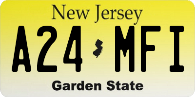 NJ license plate A24MFI