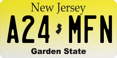 NJ license plate A24MFN