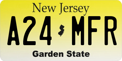 NJ license plate A24MFR