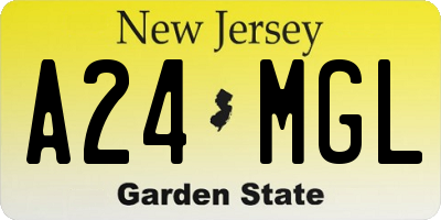 NJ license plate A24MGL