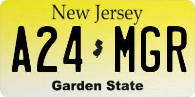NJ license plate A24MGR