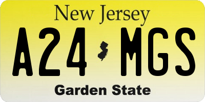 NJ license plate A24MGS