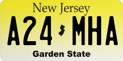 NJ license plate A24MHA