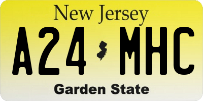 NJ license plate A24MHC