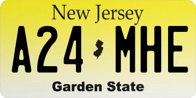 NJ license plate A24MHE