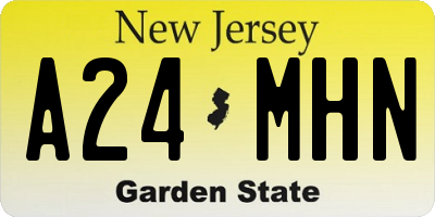 NJ license plate A24MHN