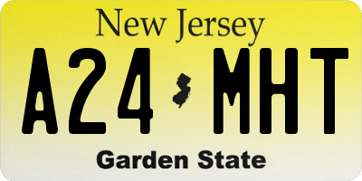 NJ license plate A24MHT