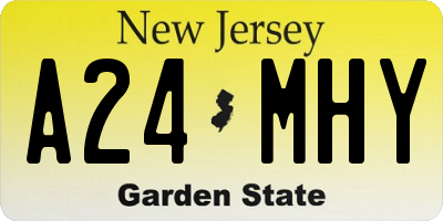 NJ license plate A24MHY