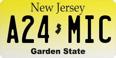 NJ license plate A24MIC