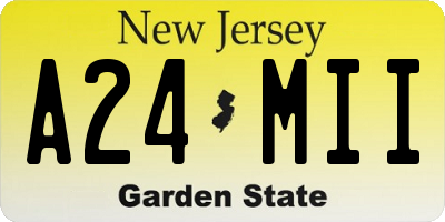 NJ license plate A24MII