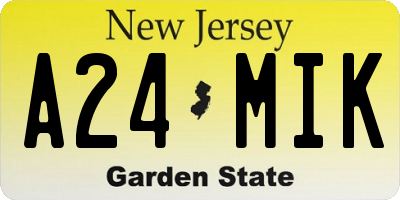 NJ license plate A24MIK