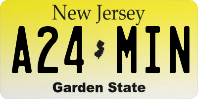 NJ license plate A24MIN