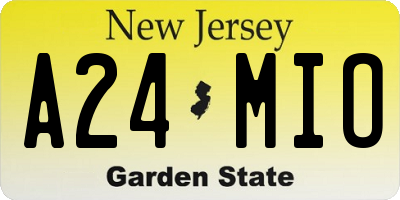 NJ license plate A24MIO
