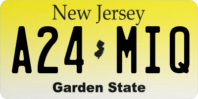 NJ license plate A24MIQ